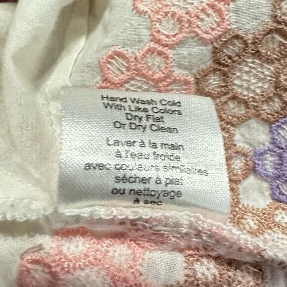 Miguelina Ali Wrap Dress Women's Med White Pink Embroiodered Sleeveless RTR - Picture 9 of 14